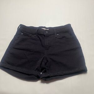 Levi's Black Cuffed Women's Denim Shorts